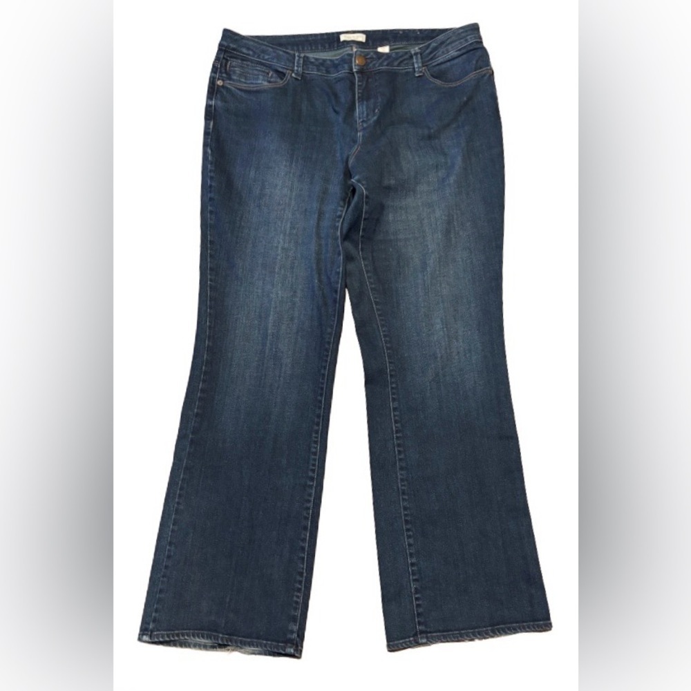 Coldwater Creek dk wsh hi rise slight flare blue jns WM 16 casual denim